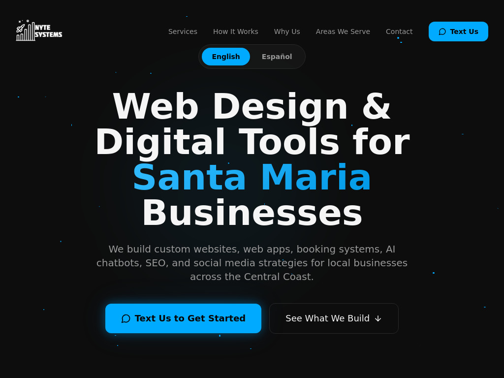 NyteSystems — the web design agency site I built